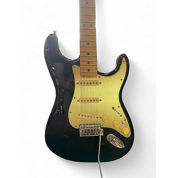Used Fender American Ultra Stratocaster Black and Gold Solid Body Electric Guitar