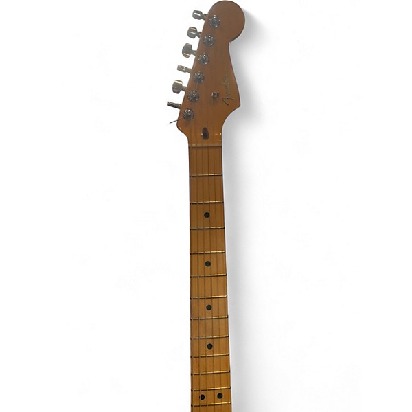 Used Fender American Ultra Stratocaster Black and Gold Solid Body Electric Guitar