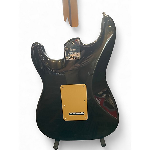 Used Fender American Ultra Stratocaster Black and Gold Solid Body Electric Guitar