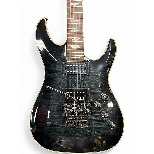 Used Schecter Guitar Research Omen Extreme 6 Floyd Rose Translucent Black Solid Body Electric Guitar