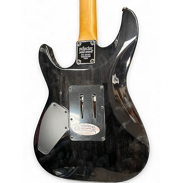 Used Schecter Guitar Research Omen Extreme 6 Floyd Rose Translucent Black Solid Body Electric Guitar