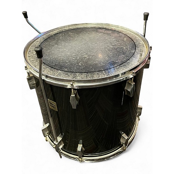 Vintage 1970s Fibes 4 Piece 	 Crystalite Black Drum Kit