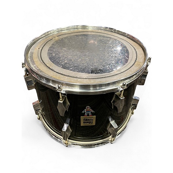 Vintage 1970s Fibes 4 Piece 	 Crystalite Black Drum Kit