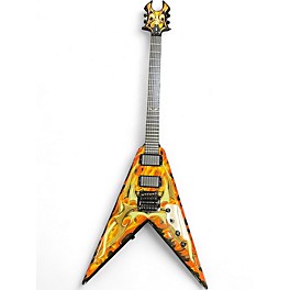 Used B.C. Rich KKV TRIBAL OVER FIRE FLAME Solid Body Electric Guitar