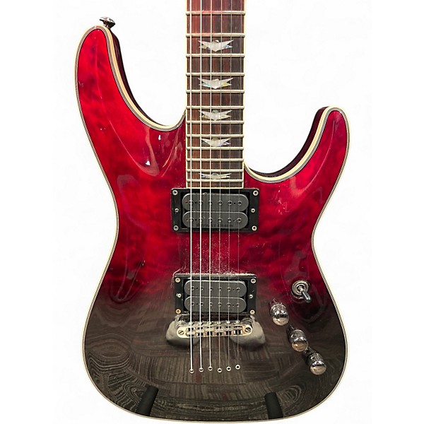 Used Schecter Guitar Research Omen Extreme 6 Blood Burst Solid Body Electric Guitar
