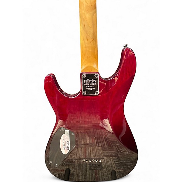 Used Schecter Guitar Research Omen Extreme 6 Blood Burst Solid Body Electric Guitar