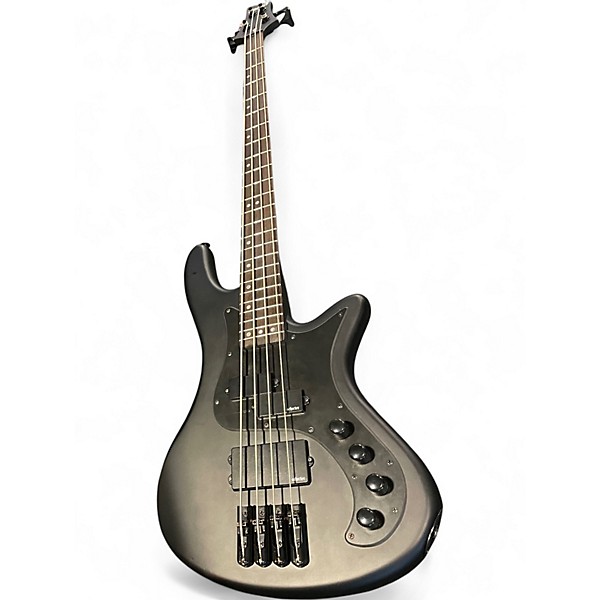 Used Schecter Guitar Research Stiletto Stealth Black Electric Bass Guitar
