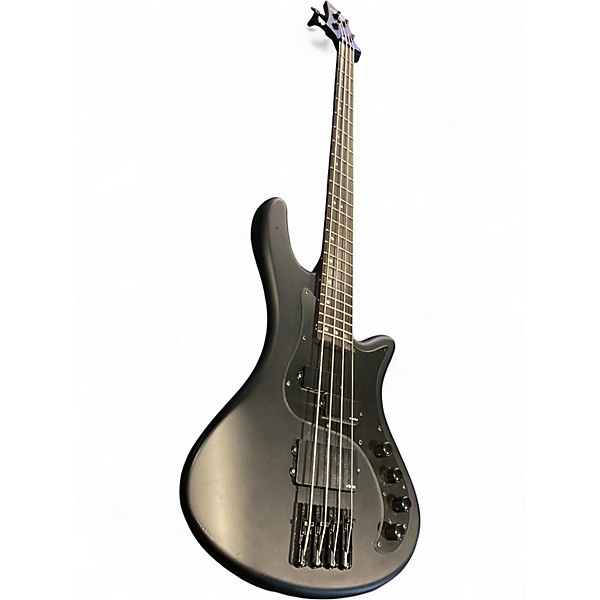 Used Schecter Guitar Research Stiletto Stealth Black Electric Bass Guitar