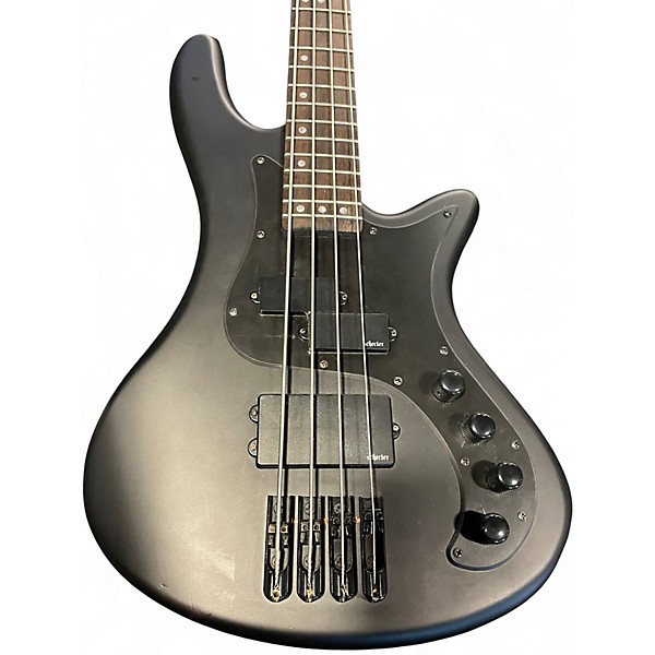 Used Schecter Guitar Research Stiletto Stealth Black Electric Bass Guitar