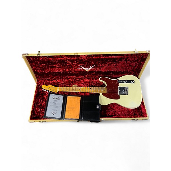 Used Fender Custom Shop 1950 Esquire Heavy Relic Aged White Solid Body Electric Guitar