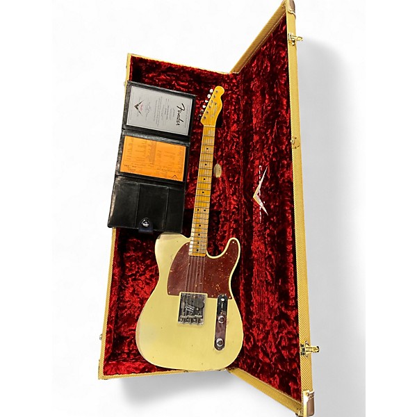 Used Fender Custom Shop 1950 Esquire Heavy Relic Aged White Solid Body Electric Guitar