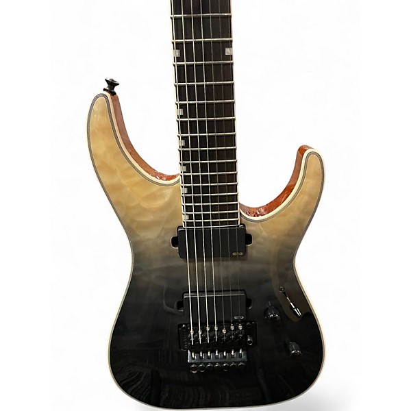 Used ESP LTD mh1007FR Deluxe Black Fade Quilt Solid Body Electric Guitar