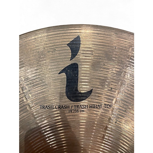 Used Zildjian 14in I trash crash / trash hihat top Cymbal