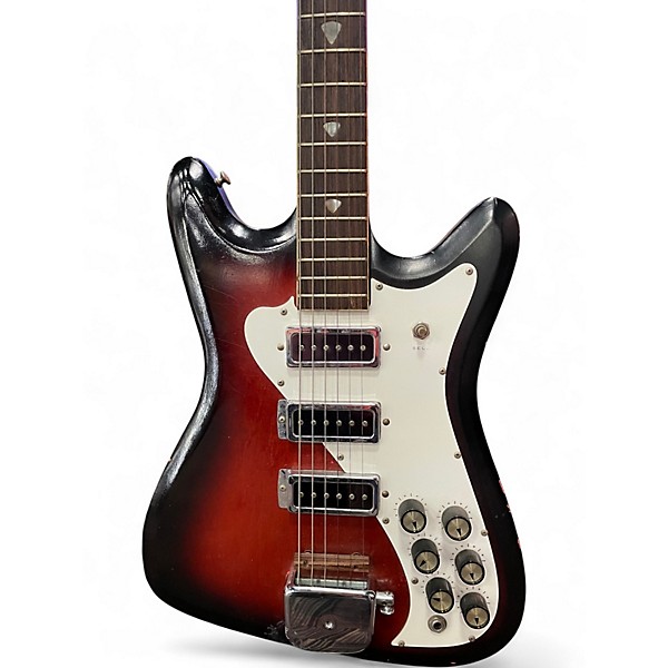 Vintage 1960s Kay Vanguard III 2 Color Sunburst Solid Body Electric Guitar
