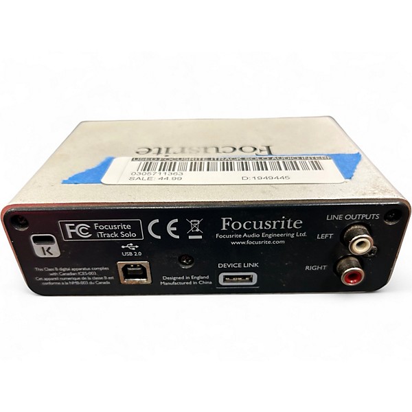 Used Focusrite iTrack Solo Audio Interface