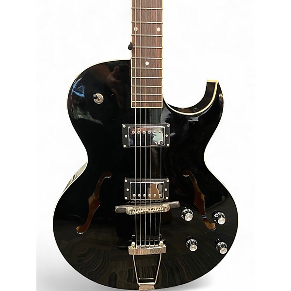 Used The Loar LH-280-CBK Black Hollow Body Electric Guitar