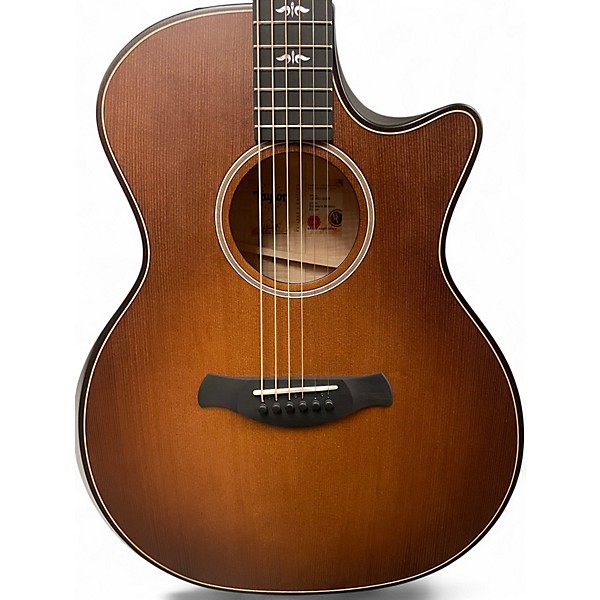 Used Taylor Builder's Edition 614CE V-Class Honey Burst Acoustic Guitar