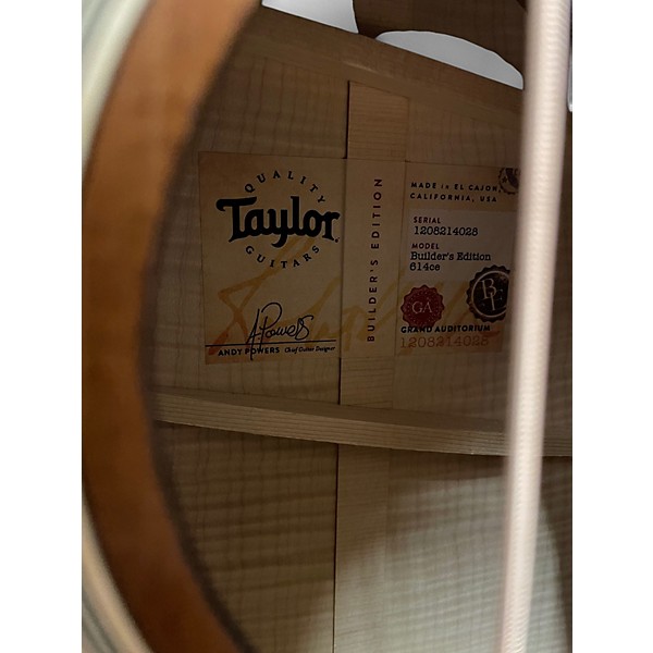 Used Taylor Builder's Edition 614CE V-Class Honey Burst Acoustic Guitar