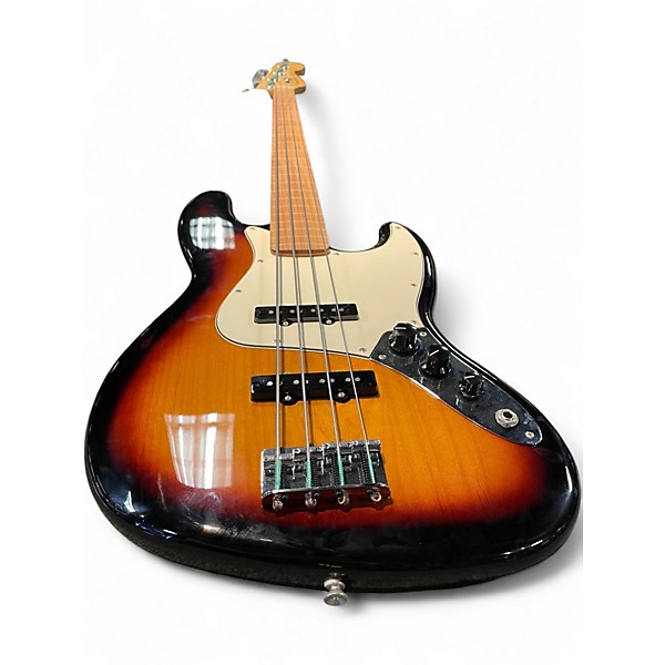 Used Fender Standard Fretless Jazz Bass 3 Color Sunburst Electric Bass Guitar
