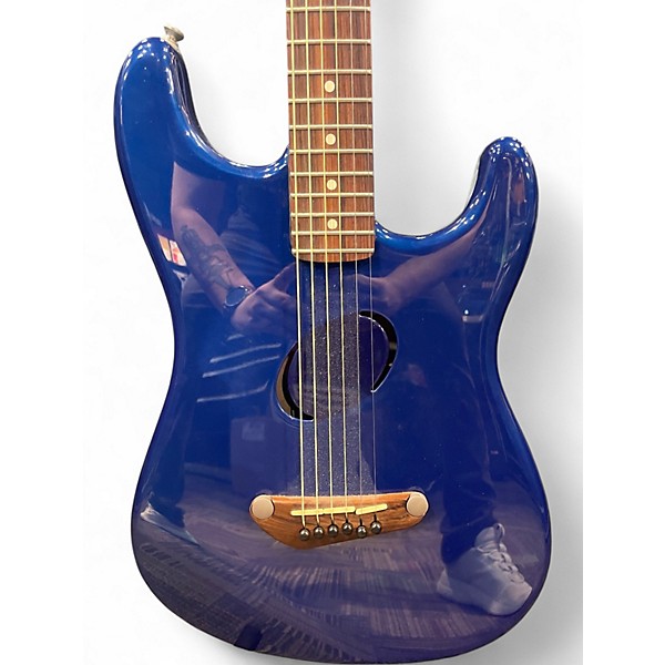 Used Fender American Acoustasonic Stratocaster BLUE Acoustic Electric Guitar