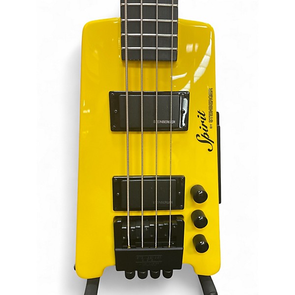 Used Steinberger Spirit Yellow Electric Bass Guitar