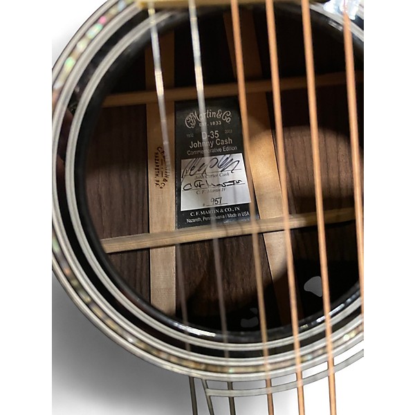 Used Martin D35JC Johnny Cash Left Handed Black Acoustic Guitar