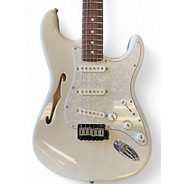 Used 2024 Fender AMERICAN PROFESSIONAL II THINLINE STRATOCASTER White Blonde Hollow Body Electric Guitar