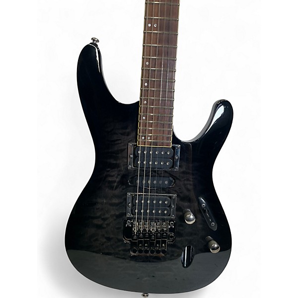 Used Ibanez S7420QM S Series Ebony Solid Body Electric Guitar