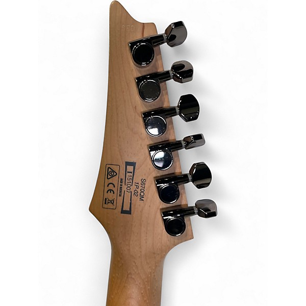 Used Ibanez S7420QM S Series Ebony Solid Body Electric Guitar