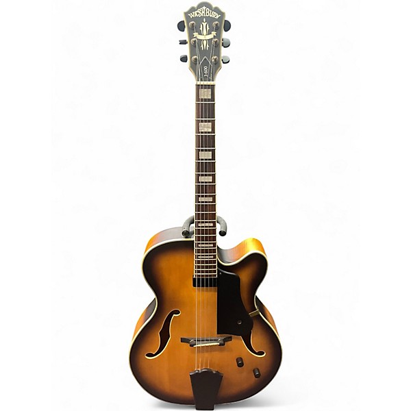 Used Washburn J600 Jazz Venetian Tobacco Burst Hollow Body Electric Guitar