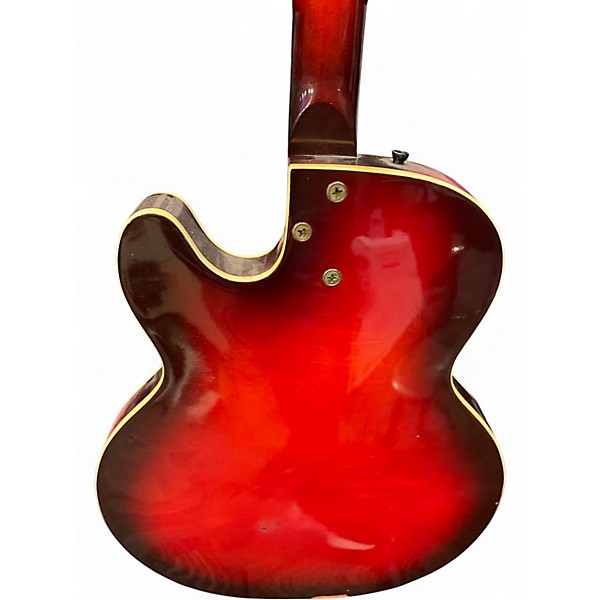 Vintage 1960s Sears Silvertone 1454 2 Color Sunburst Hollow Body Electric Guitar