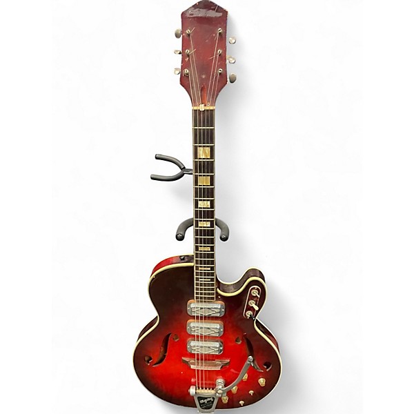 Vintage 1960s Sears Silvertone 1454 2 Color Sunburst Hollow Body Electric Guitar