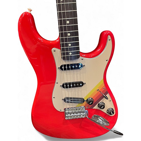 Used Fender INTERNATIONAL SERIES STRATOCASTER NEON RED Solid Body Electric Guitar