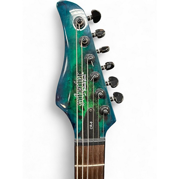Used Schecter Guitar Research CR-6 Aqua Solid Body Electric Guitar