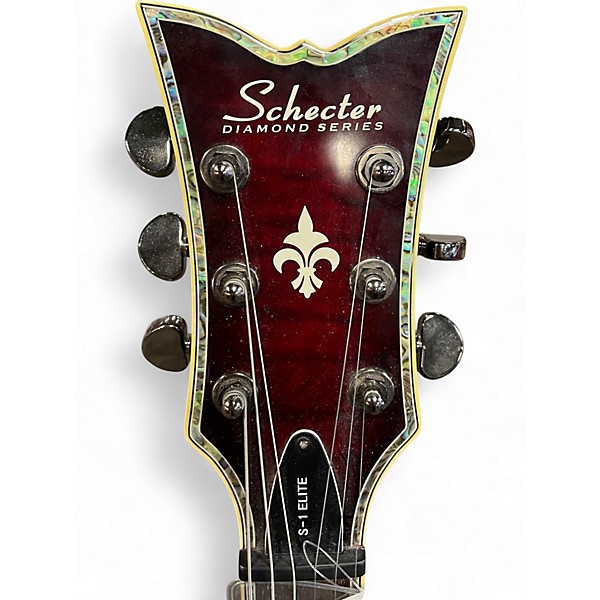 Used Schecter Guitar Research S1 ELITE Red Solid Body Electric Guitar