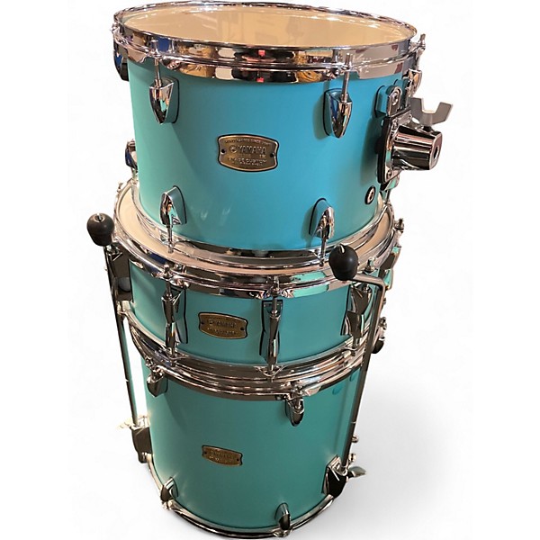 Used Yamaha 6 Piece Stage Custom MATTE SURF GREEN Drum Kit