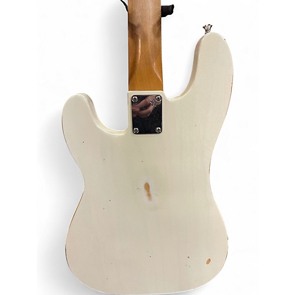Used 2018 Fender Mike Dirnt Road Worn Precision Bass White Blonde Electric Bass Guitar