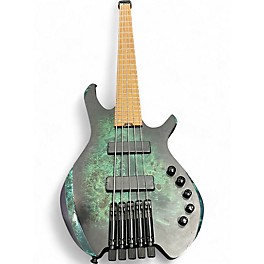Used Cort Space 5 Headless Star Dust Green Electric Bass Guitar