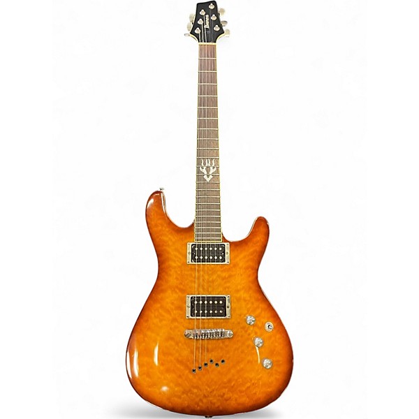 Used Ibanez Sz520qm Gold Amber Burst Solid Body Electric Guitar