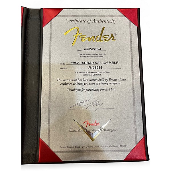 Used 2024 Fender 1962 JAGUAR RELIC MASTERBUILT Natural Solid Body Electric Guitar