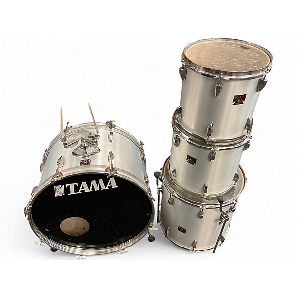 Used TAMA 4 Piece SWINGSTAR X-TRAS METALLIC WHITE Drum Kit
