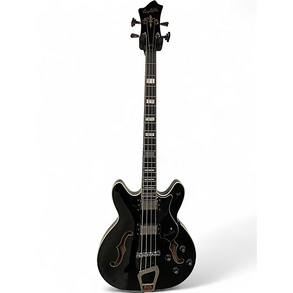 Used Hagstrom Viking Hollowbody Black Electric Bass Guitar