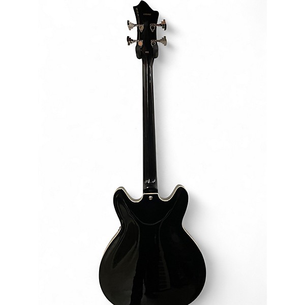 Used Hagstrom Viking Hollowbody Black Electric Bass Guitar