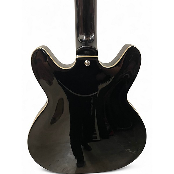Used Hagstrom Viking Hollowbody Black Electric Bass Guitar