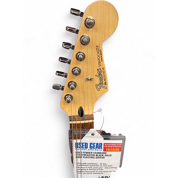 Used Fender Standard Stratocaster Black Solid Body Electric Guitar