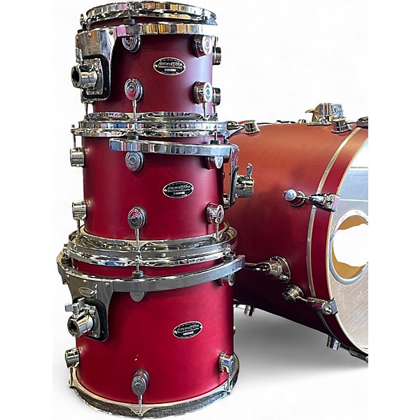 Used PDP by DW 4 Piece FS Series Red Satin Stain Drum Kit