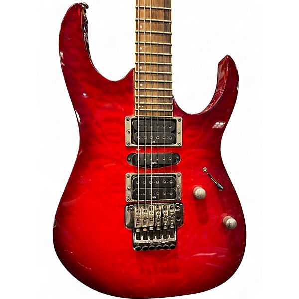 Used 2010s Ibanez RG370QMSP RG Series RED Solid Body Electric Guitar