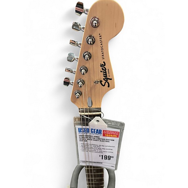 Used Squier Sonic Stratocaster Limited-Edition White Solid Body Electric Guitar
