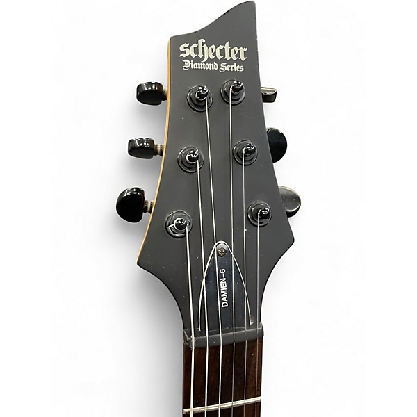 Used Schecter Guitar Research Damien 6 Black Solid Body Electric Guitar
