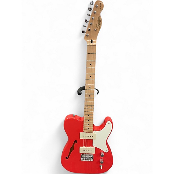 Used Squier PARANORMAL THINLINE CABRONITA TELECASTER CORAL RED Hollow Body Electric Guitar